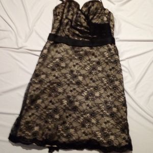 DaVinci Black & White Lace Short Dress